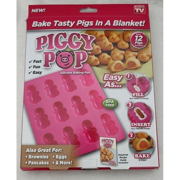 Unbranded Other - Piggy Pop Pigs in a Blanket Silicone Baking Pan Cookware Gift Idea